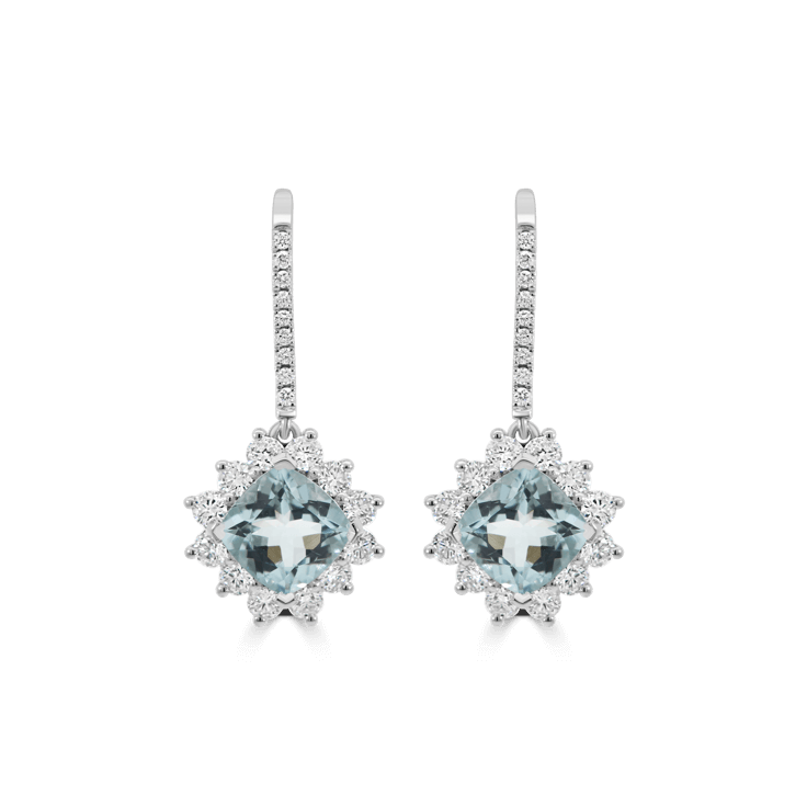 Aquamarine and Diamond Estrella Earrings