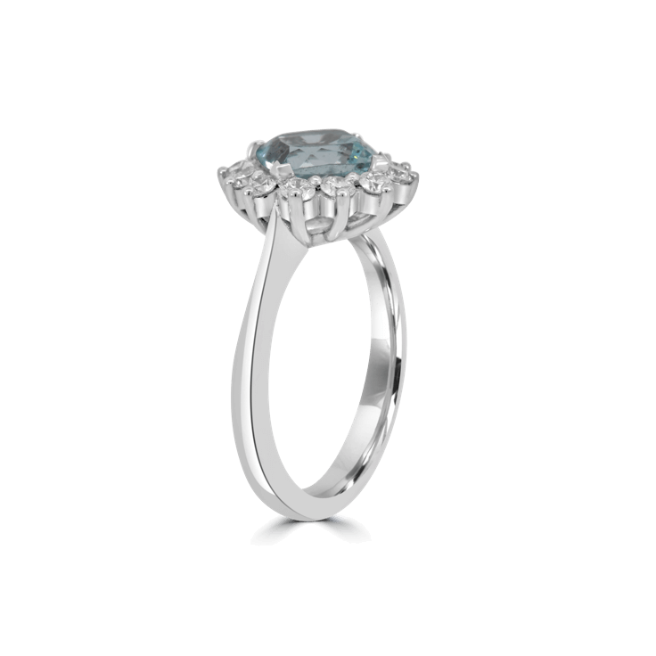 Aquamarine and Diamond Estrella Ring