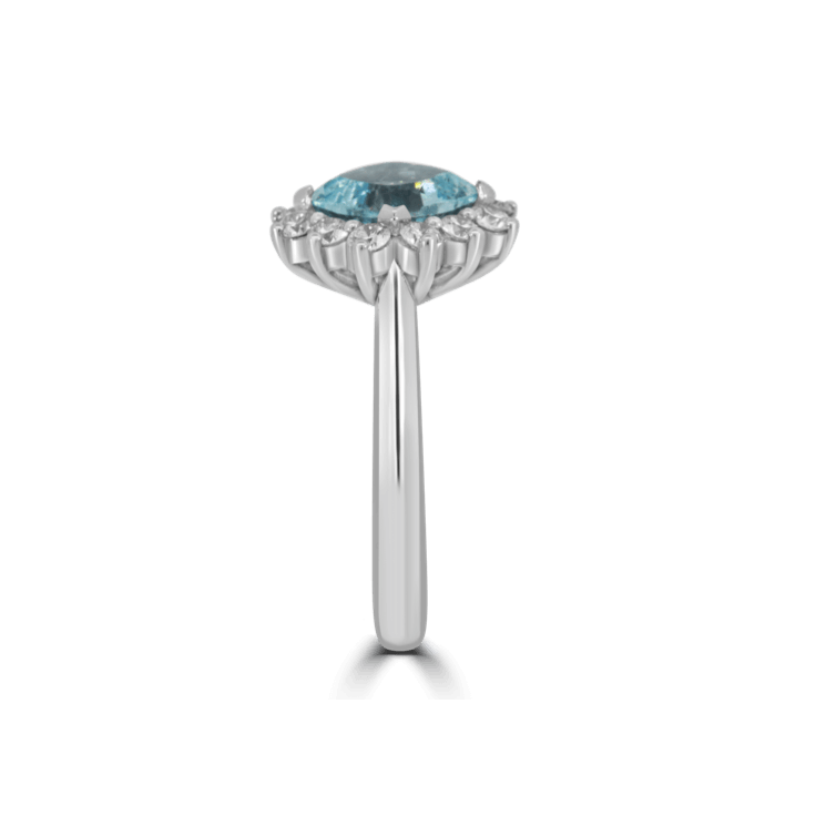 Aquamarine and Diamond Estrella Ring