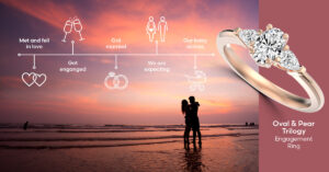Oval & Pear Trilogy Engagement Ring